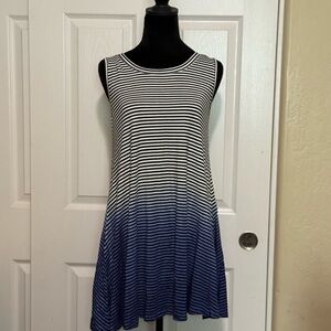 Brand New EN Creme Striped Sleeveless Flowy Fit Dress